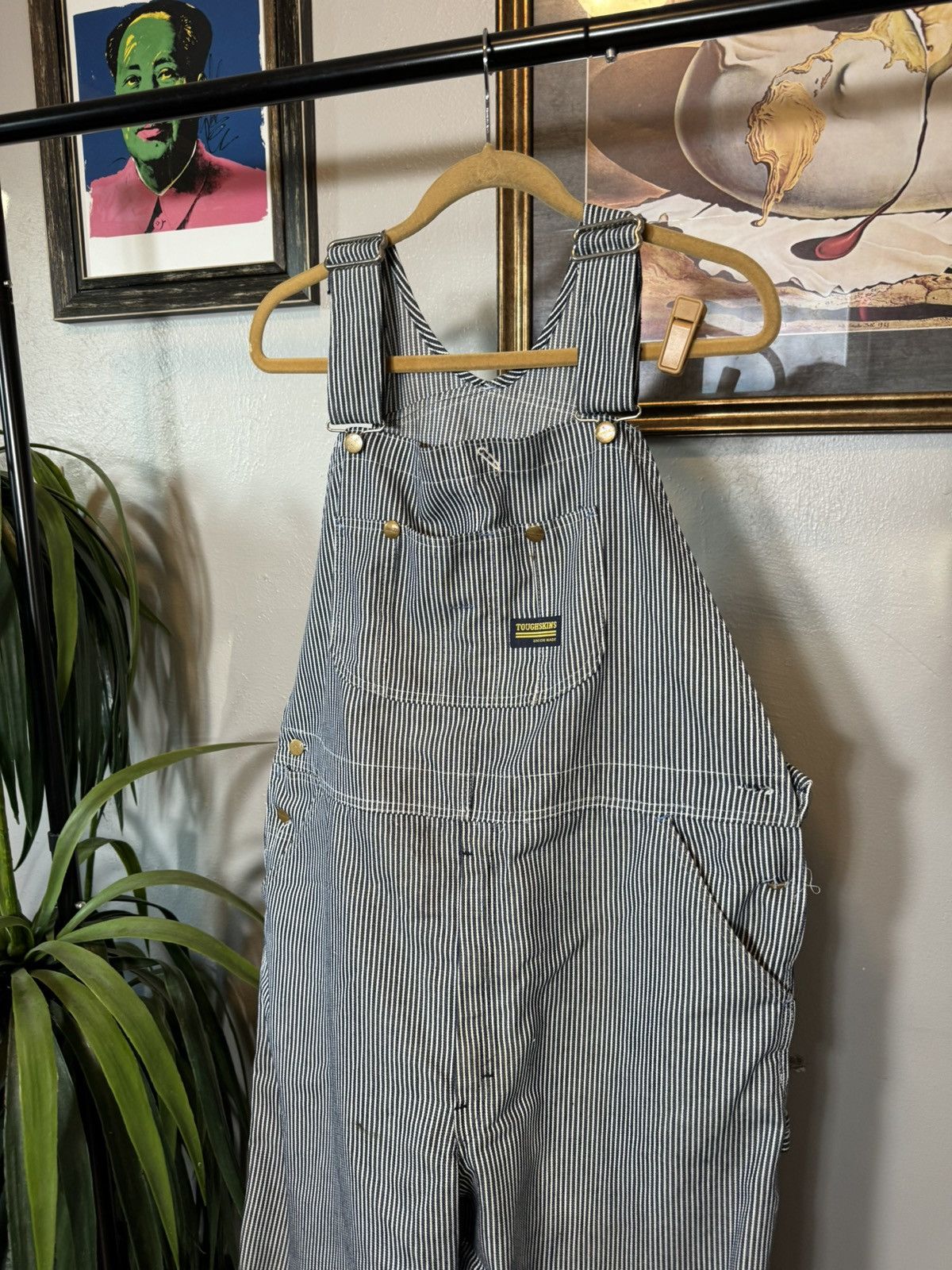 Vintage Vintage Toughskins Sears Striped Conductor Overalls 32 x 30 Size US 32 / EU 48 - 2 Thumbnail