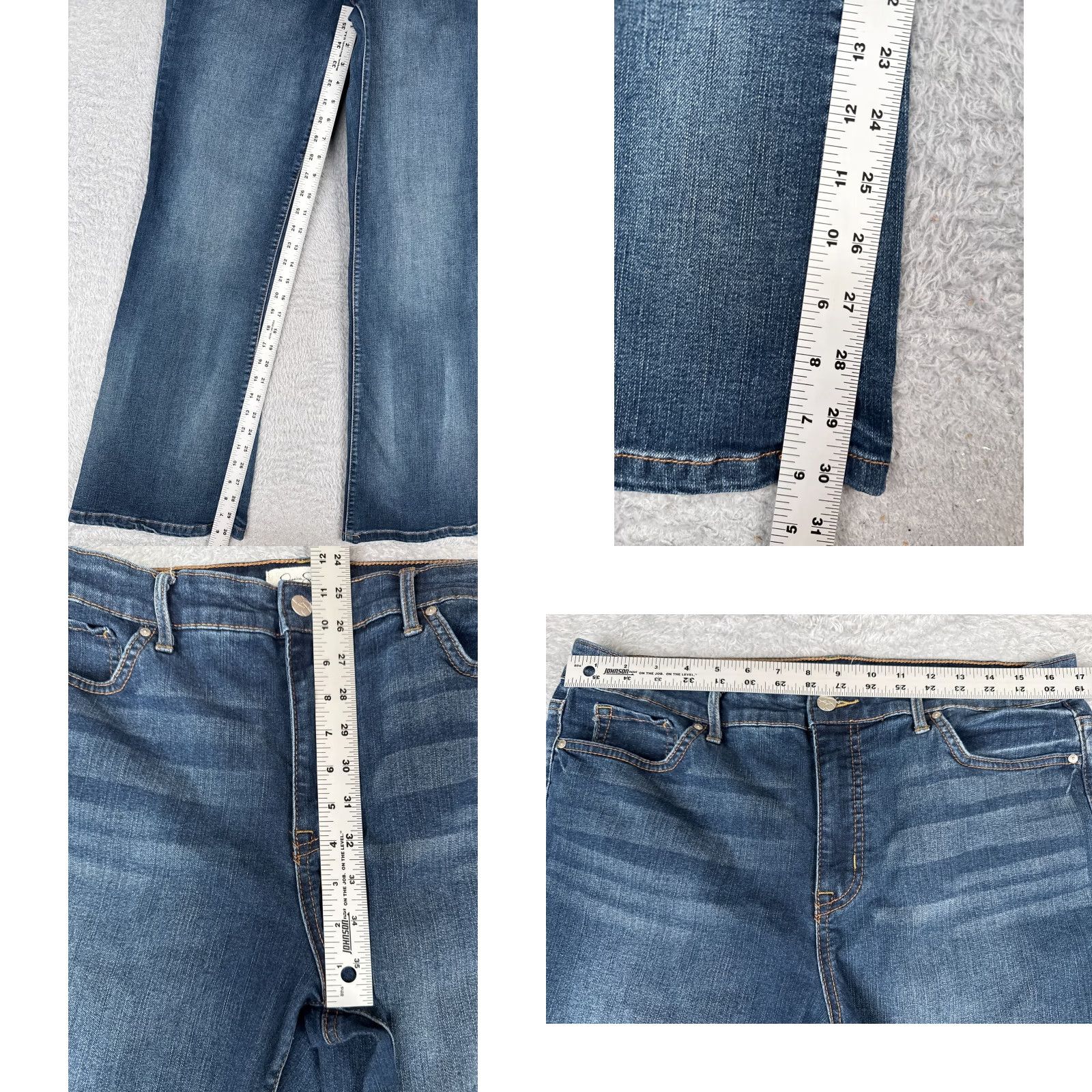 Jessica Simpson Jessica Simpson Jeans Women 14 Blue Denim Flared High Rise 34x31 Cotton Blend 5-Pocket Design Regular Stretch Size 36" / US 14 / IT 50 - 8 Thumbnail