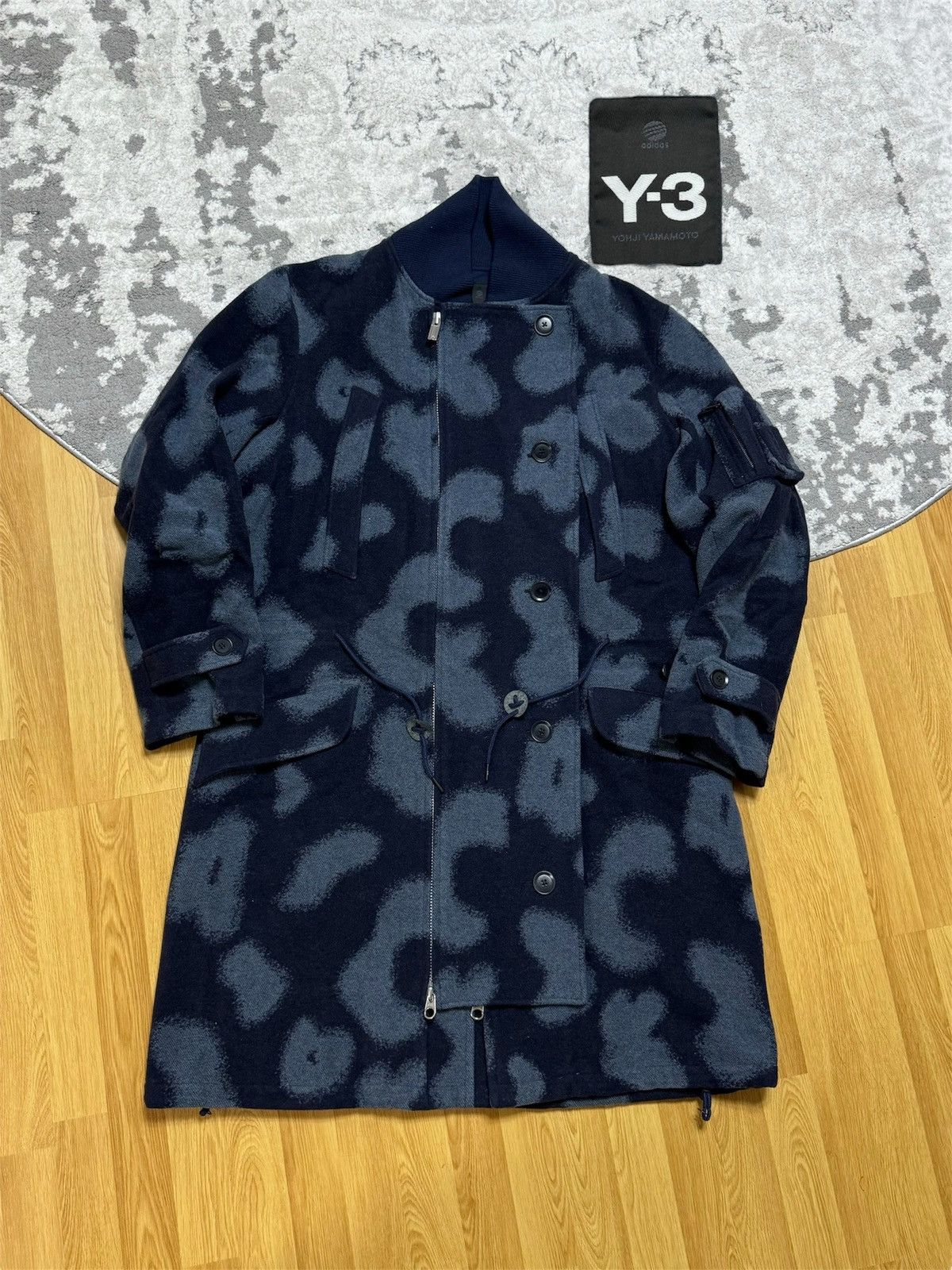 Adidas × Y-3 × Yohji Yamamoto Y-3 Yohji Yamamoto Sample Double-Breasted Wool Coat Leopard Size US M / EU 48-50 / 2 - 1 Thumbnail
