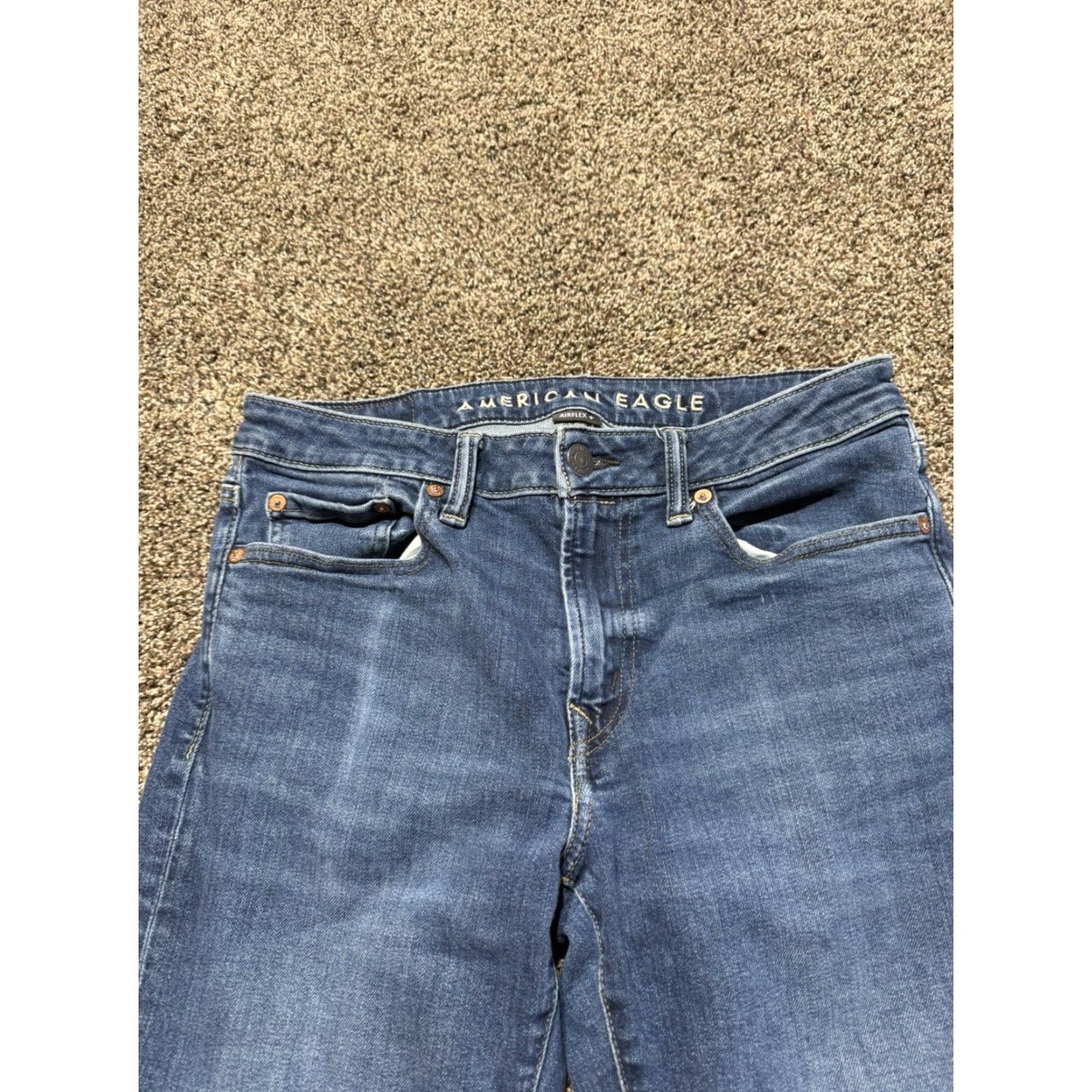 American Eagle Outfitters VINTAGE? No — American Eagle Slim Straight Men Jeans 30x32 Blue Denim Air Flex Plus Size US 30 / EU 46 - 2 Thumbnail