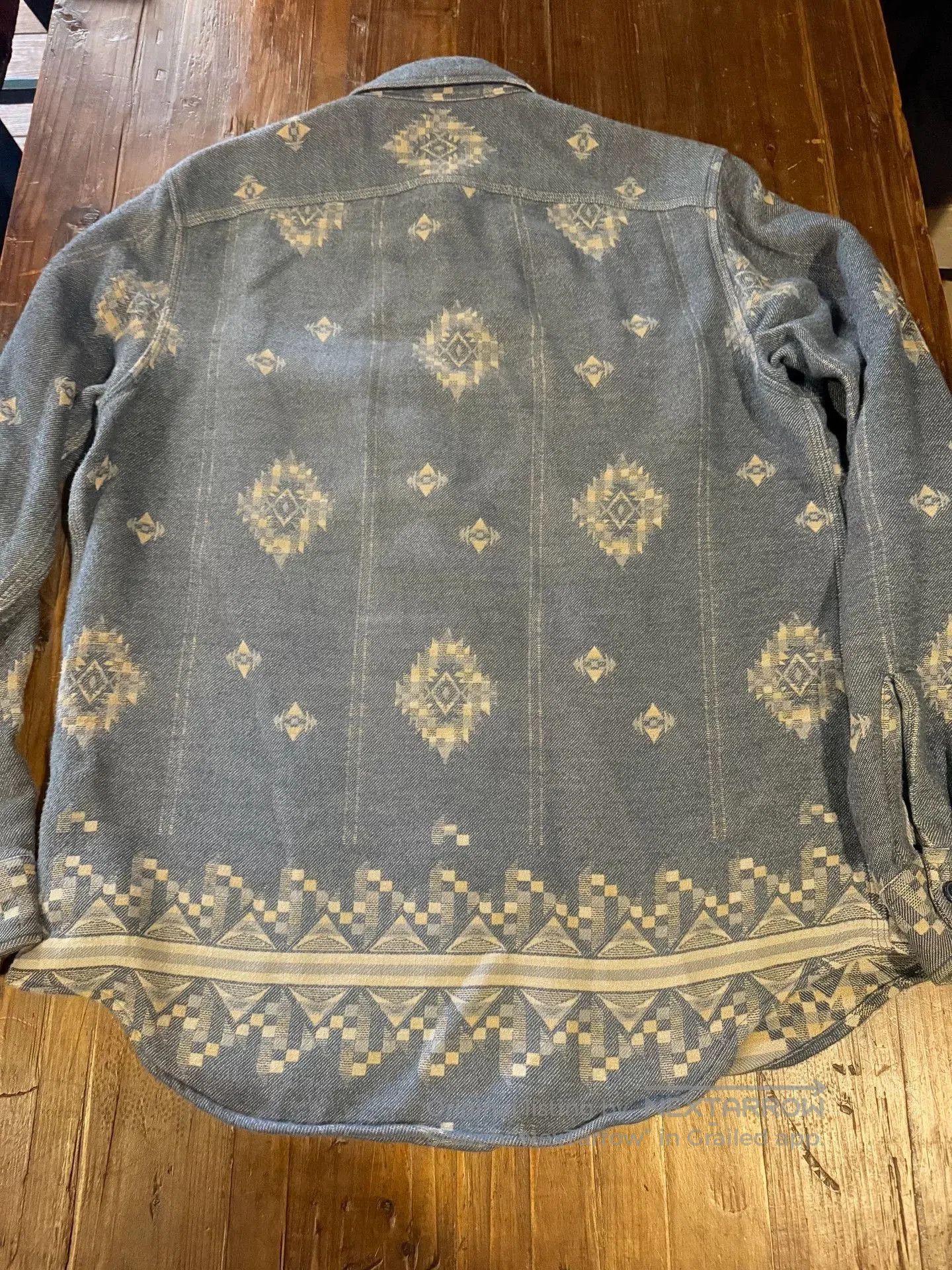 RRL Ralph Lauren RRL Gray Geometric Denim Shirt. Size US M / EU 48-50 / 2 - 2 Thumbnail