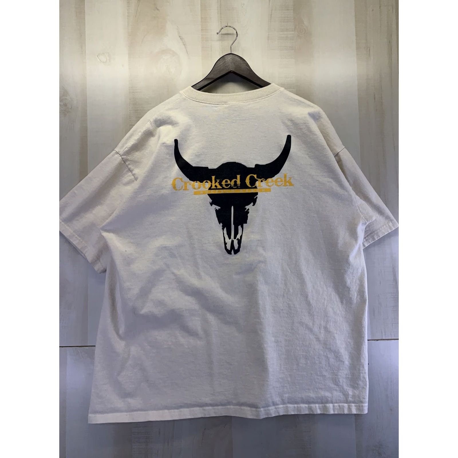 Anvil VINTAGE Crooked Creek Buffalo Ranch Womens T-Shirt Beige 2X Tan 2000s Y2K Anvil Shirt Womens Size XXL / US 16-18 / IT 52-54 - 7 Thumbnail