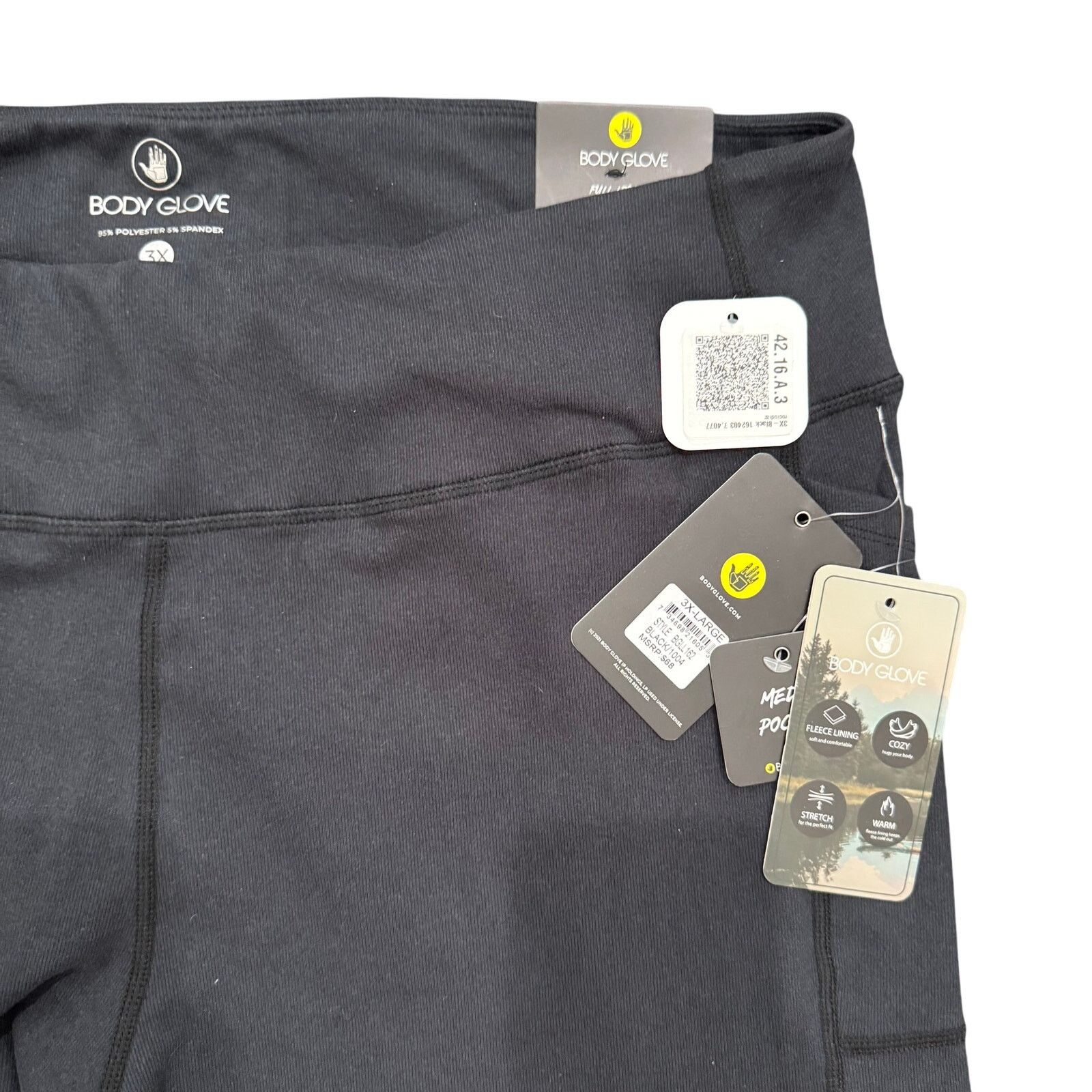 Body Glove Body Glove High Waisted Full Length Legging Black, Size 3XL Size 34" / US 12 / IT 48 - 2 Thumbnail