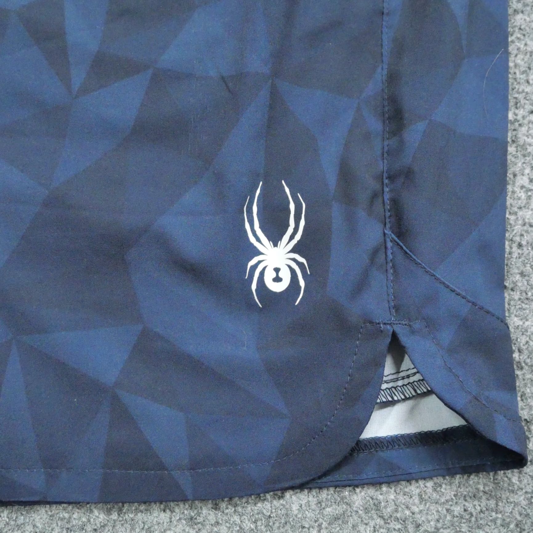 Spyder Spyder Swim Trunks Mens 2XL Blue Geometric Lined Bottom Trunks Geometric Surfing Shorts Mens Size US 39 - 2 Thumbnail