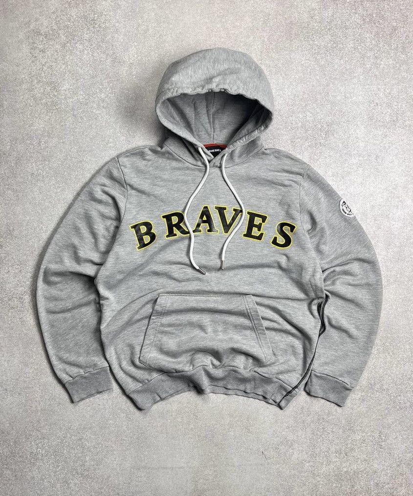 Diesel × Vintage VINTAGE DIESEL BRAVES BOXY HOODIE Y2K L Size US L / EU 52-54 / 3 - 1 Thumbnail