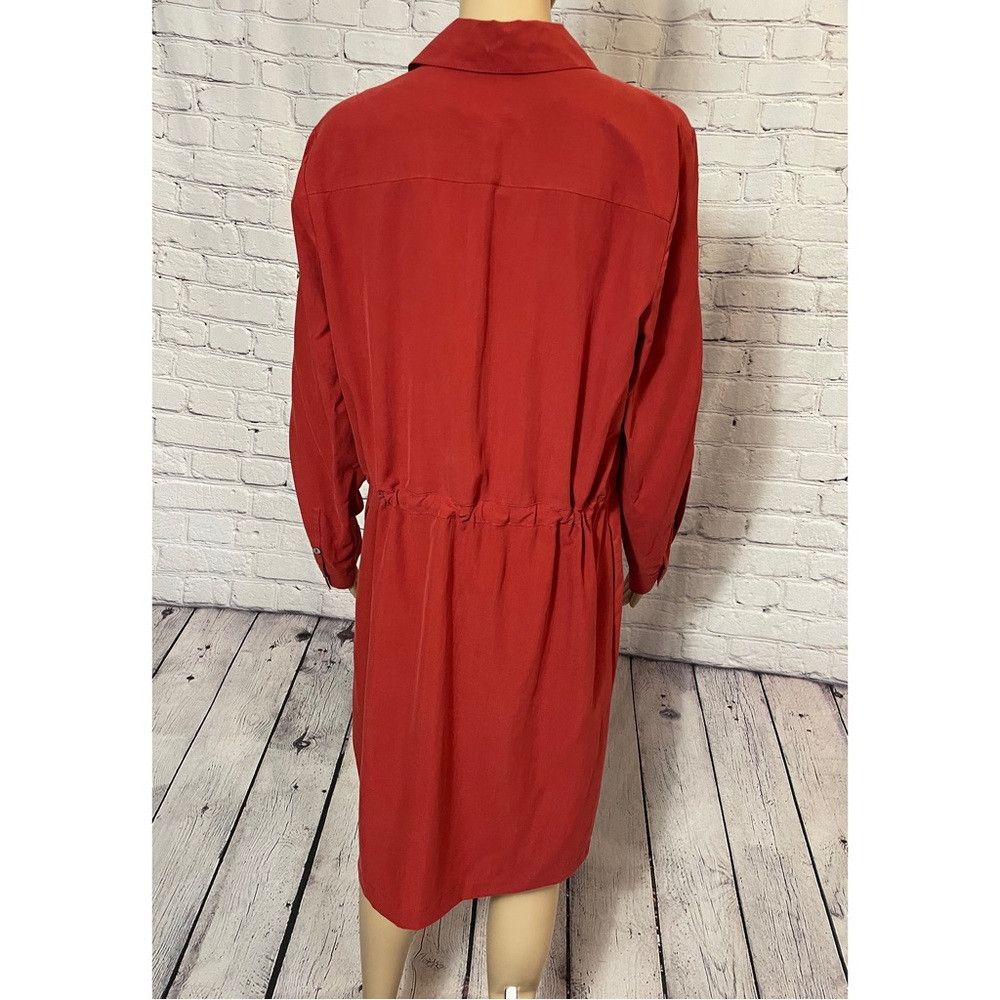 J. Jill NWT New J.Jill Silk Red Long Sleeve Shirt Dress Size L Size L / US 10 / IT 46 - 4 Thumbnail