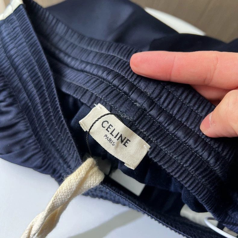 Celine Celine Embroidered Silk Shorts in Navy Size US 36 / EU 52 - 5 Thumbnail