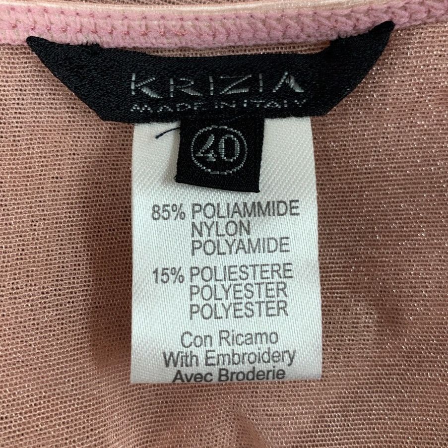 Krizia Krizia Womens Size 10 Pink Sheer Sequin Beaded Tank Top Size L / US 10 / IT 46 - 4 Thumbnail