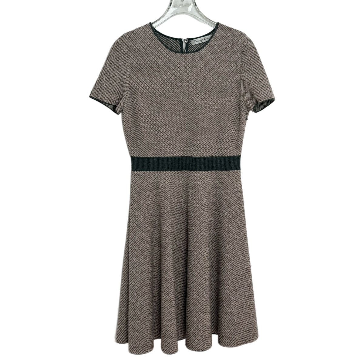 Dior Dior Pink & Grey Wool Waisted Short Sleeve Dress K26WX Size S / US 4 / IT 40 - 1 Thumbnail