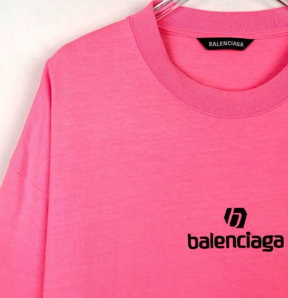 Balenciaga Balenciaga logo letter embroidery round neck pink cotton s Size US M / EU 48-50 / 2 - 3 Thumbnail