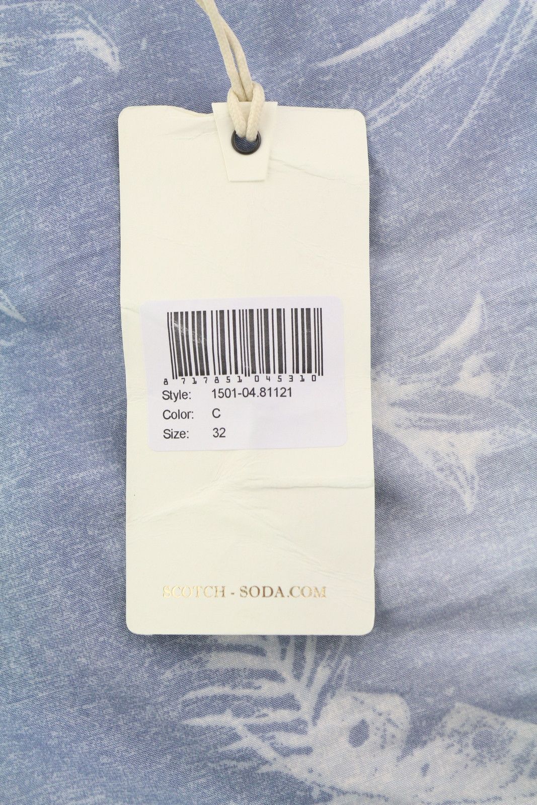 Scotch & Soda W32 Chino Washed Blue Leafs Patterned Light Logo 84171 Size US 32 / EU 48 - 8 Thumbnail
