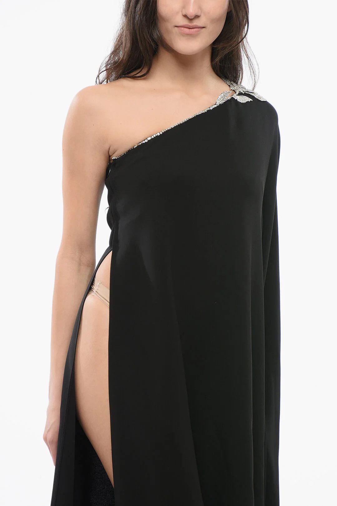 Valentino og1mm0426 Silk One-Shoulder Dress in Black Size XS / US 0-2 / IT 36-38 - 5 Thumbnail
