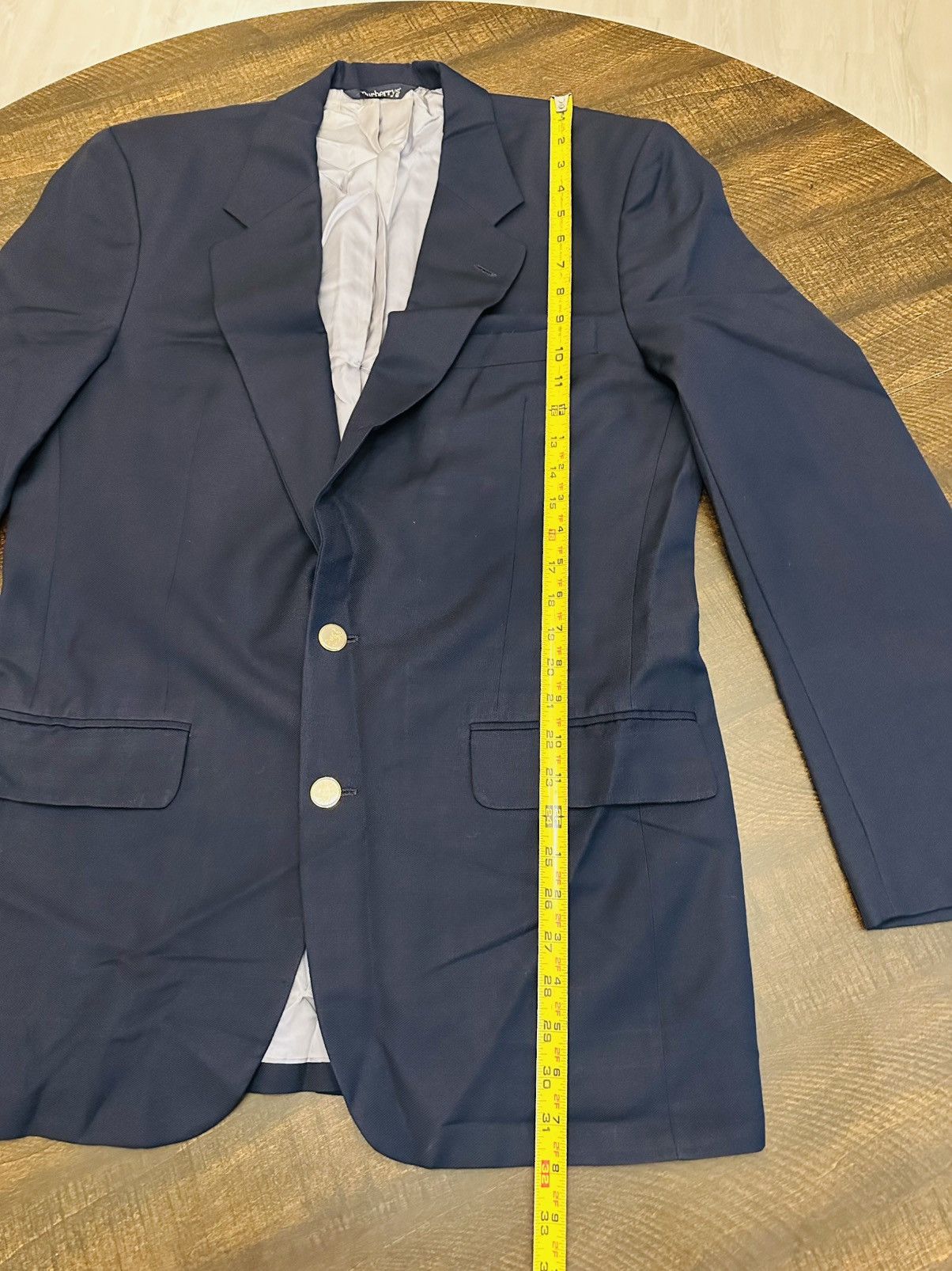 Burberry Burberrys Vtg Suit Jacket Mens 42 Single Breasted 100% Wool Size 42R - 4 Thumbnail