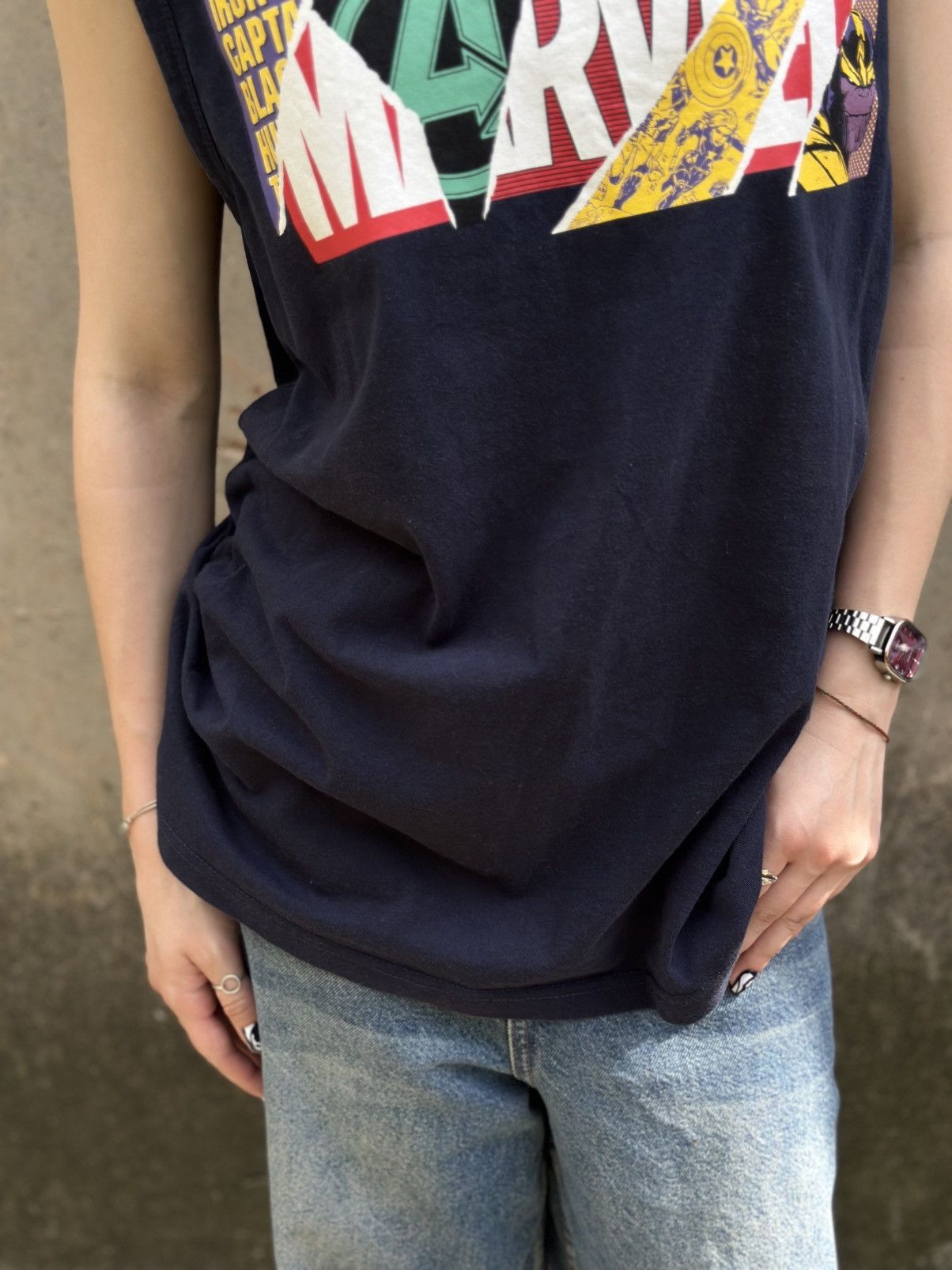 Marvel Comics VTG Marvel Tank Top Sleeves Big Logo Size L Y2K 00s USA Hype Size US L / EU 52-54 / 3 - 7 Thumbnail