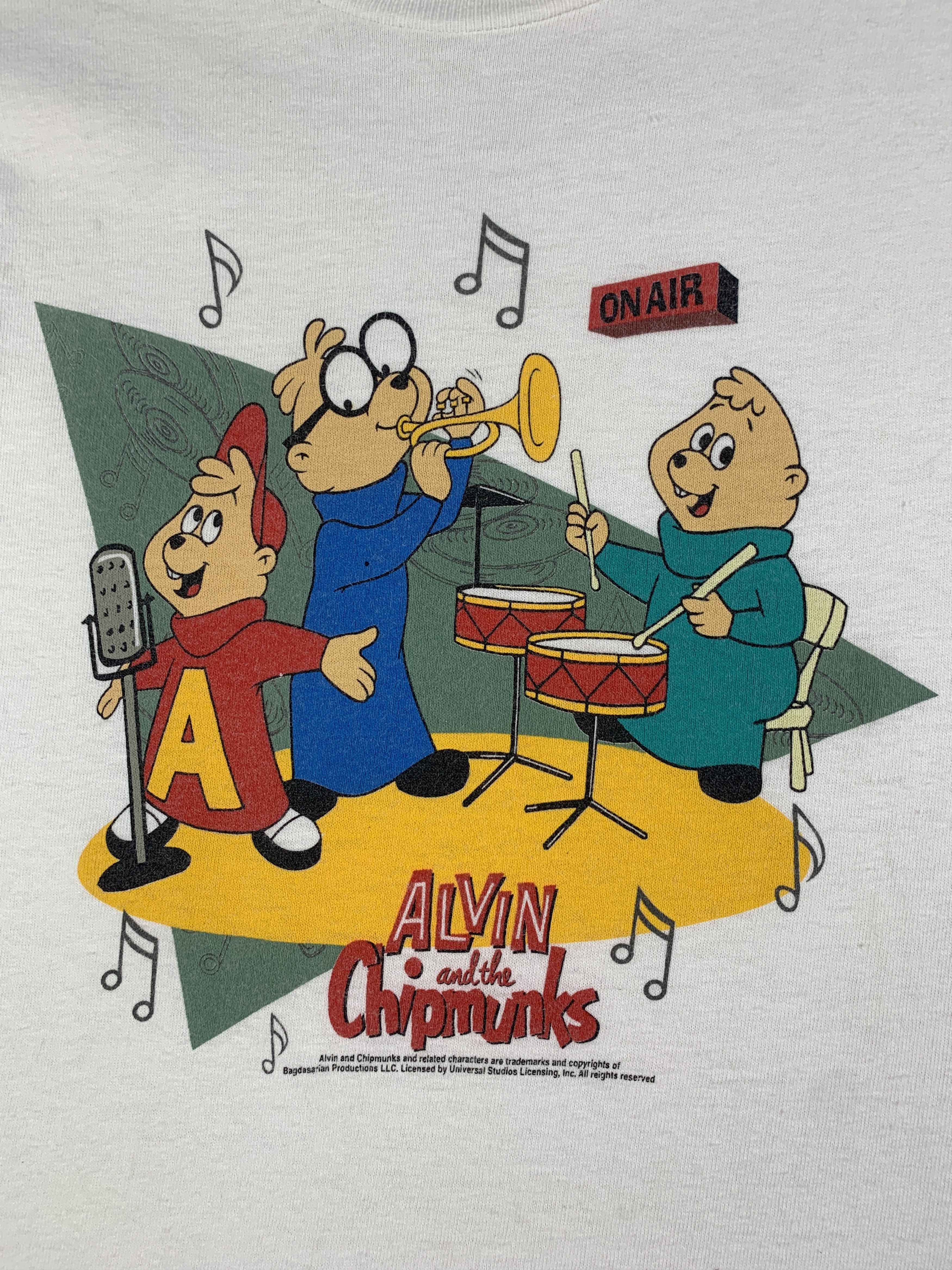 Cartoon Network 1990s Alvin & Chipmunks White Band Baby Tee (M) Size M / US 6-8 / IT 42-44 - 4 Thumbnail