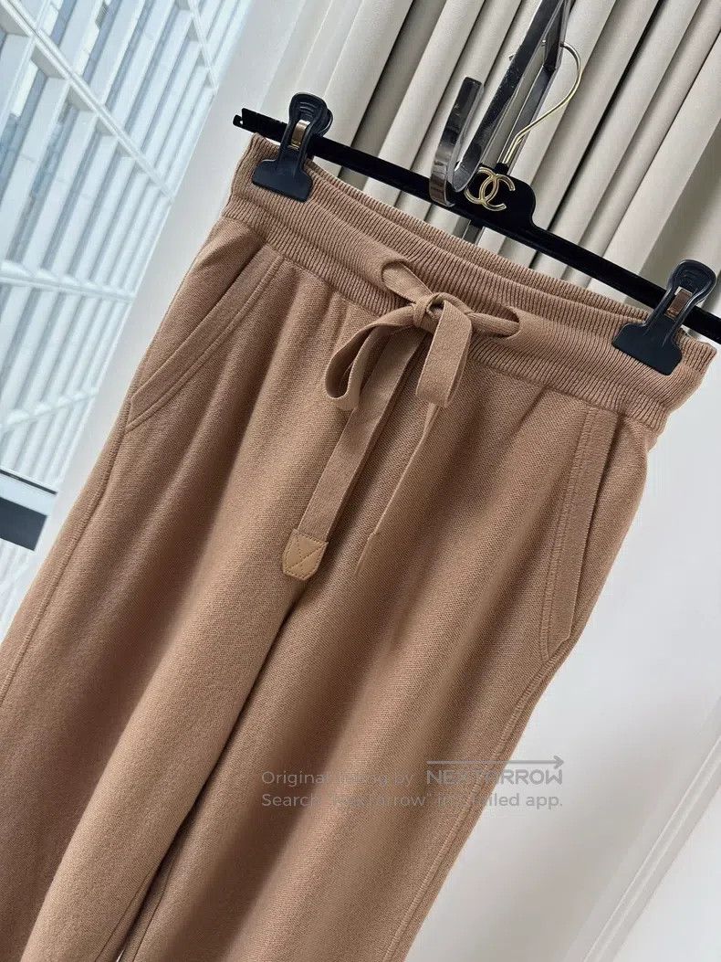 Loro Piana Loro Piana Caramel color knitted drawstring casual pants, Size 24" / US 00 / IT 34 - 3 Thumbnail