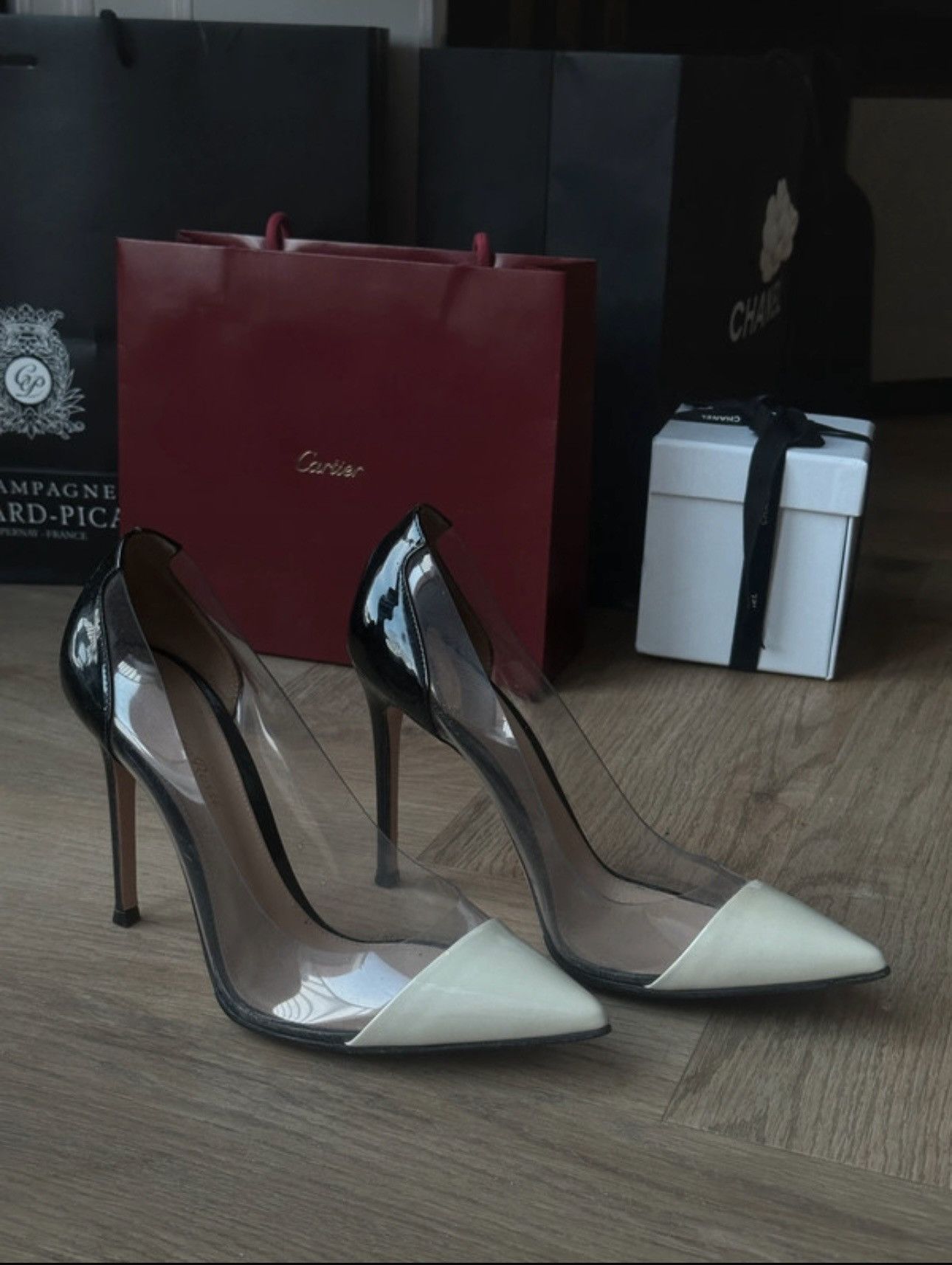 Gianvito Rossi Gianvito Rossi Plexi leather heels Size US 8.5 / IT 38.5 - 1 Thumbnail