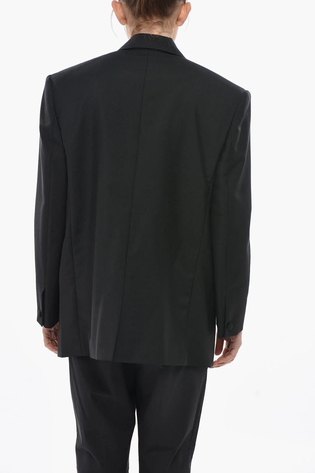 Givenchy og1mm0326 Oversized Double-Breasted Blazer in Black Size S / US 4 / IT 40 - 2 Thumbnail
