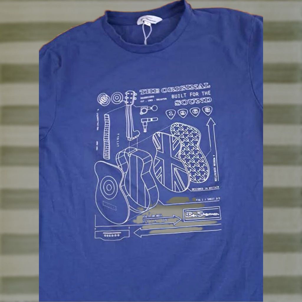 Ben Sherman Ben Sherman T-Shirt Medium Blue Exploding Guitar Iggy Rock Classic Music Men Mens Size US M / EU 48-50 / 2 - 1 Thumbnail