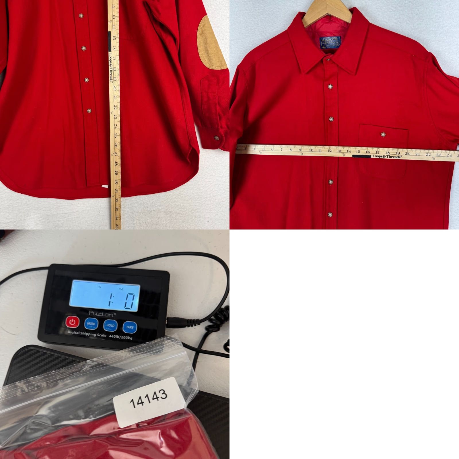 Pendleton VINTAGE Pendleton XL Red Wool Long Sleeve Button Up Elbow Patch Shirt Men Administrative? Size US XL / EU 56 / 4 - 8 Thumbnail