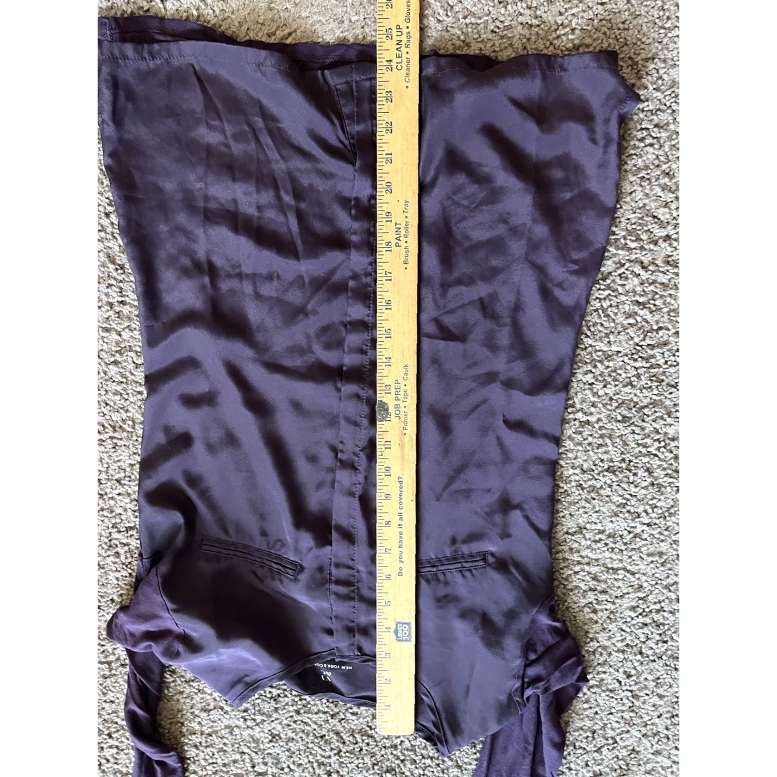 Vintage New York & Company Women's Blouse XS Purple Stretch Long Sleeve Crew Neck Button Casual Size XS / US 0-2 / IT 36-38 - 5 Thumbnail