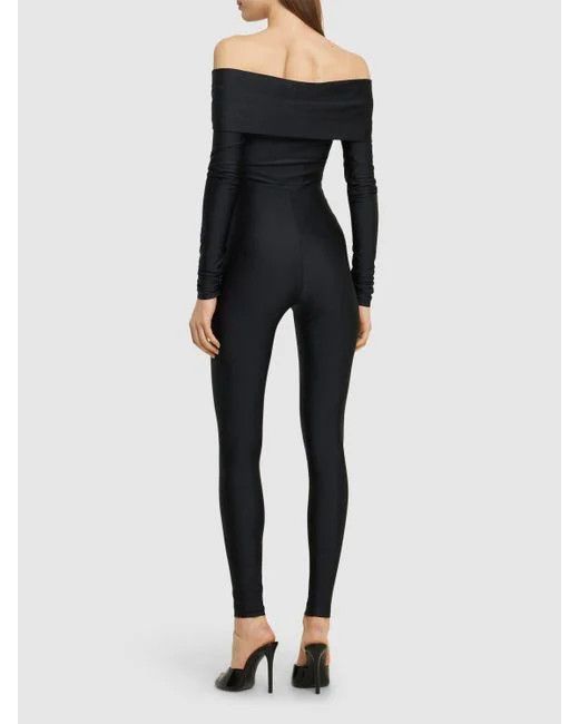 THE ANDAMANE o1s22i1n1024 Off-Shoulder Kendall Jumpsuit in Black Size 27" / US 4 / IT 40 - 3 Thumbnail