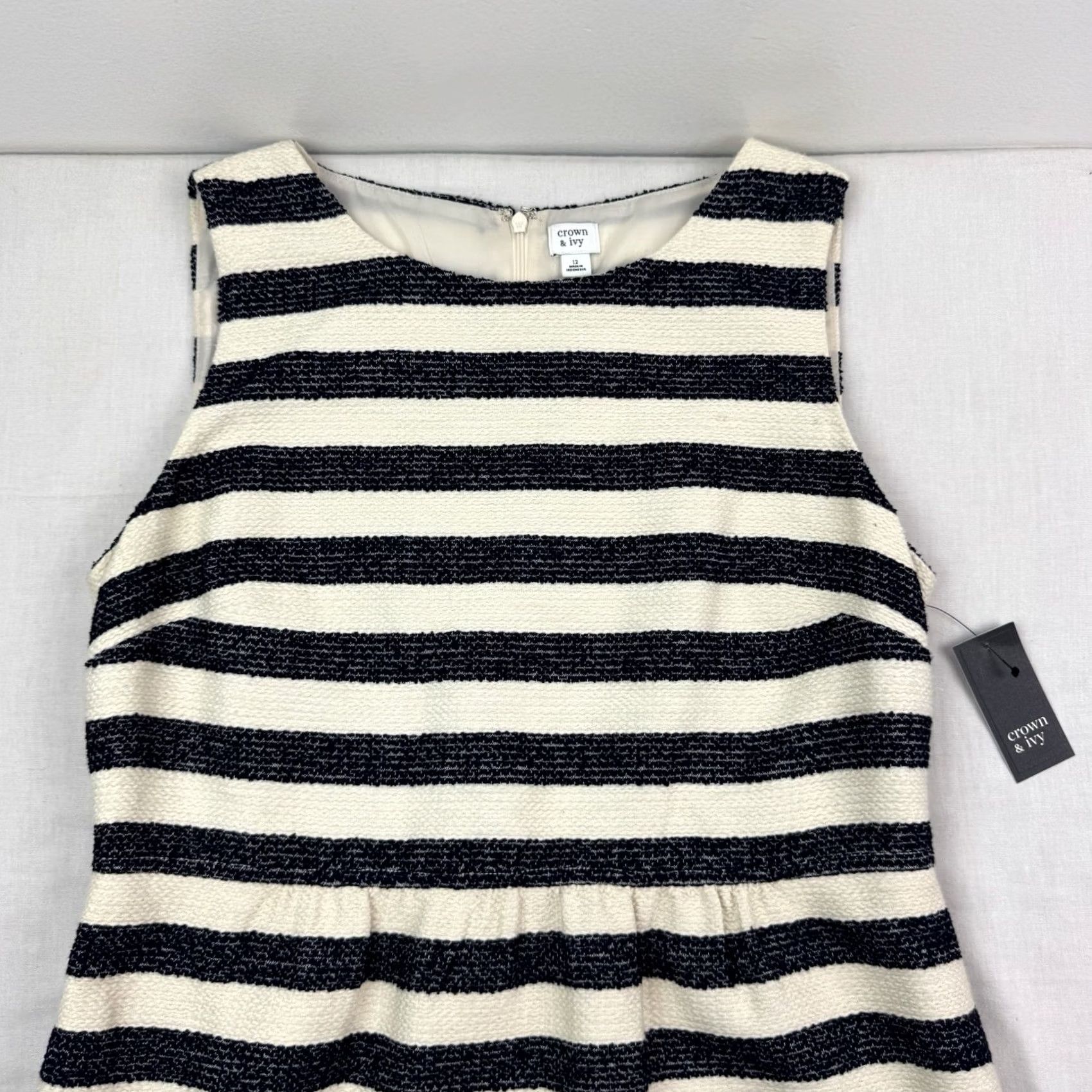 Vintage NWT Crown & Ivy Striped Dress Womens 12 Above Knee Deadstock Target Size XL / US 12-14 / IT 48-50 - 2 Thumbnail