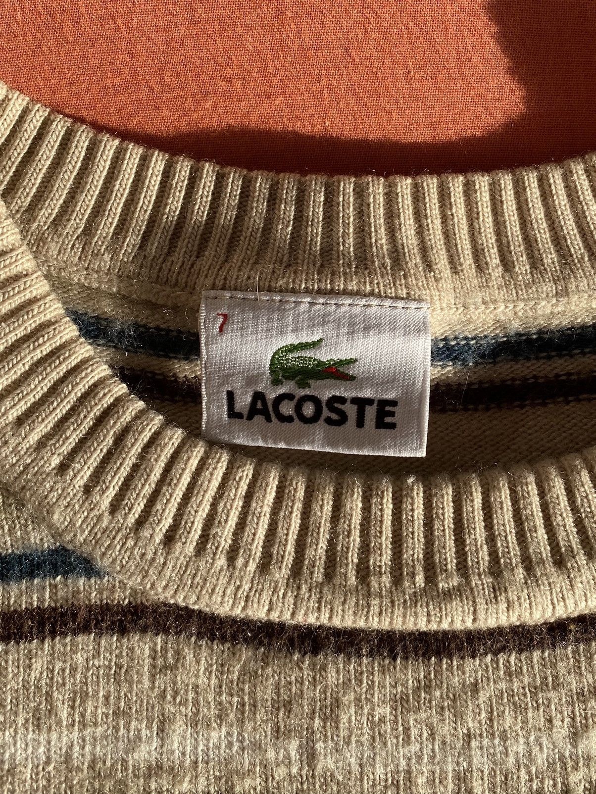 Lacoste Vintage Lacoste Wool Striped Sweater Sweatshirt Size US XL / EU 56 / 4 - 4 Thumbnail