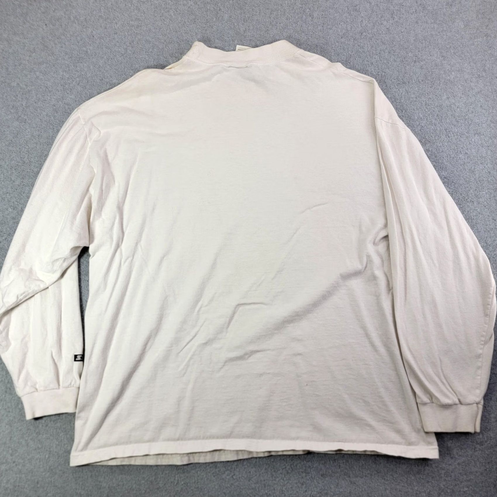 Starter Starter Shirt Adult XL White Long Sleeve Mock Neck Logo Cotton Solid Athletic Tee Mens Size US XL / EU 56 / 4 - 6 Thumbnail
