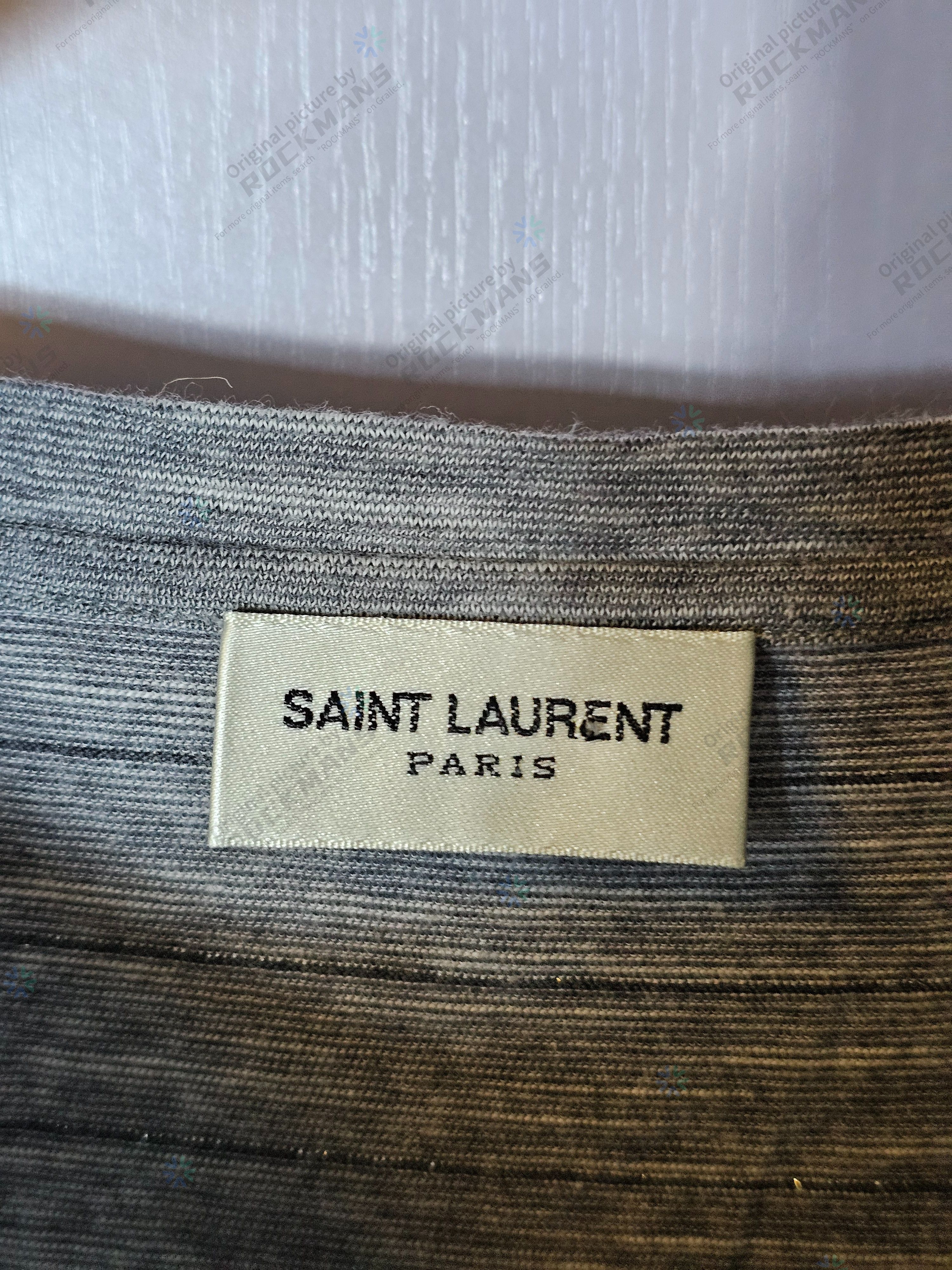 Saint Laurent Paris Saint Laurent Shimmering Stripe Overisze T-Shirt Size US L / EU 52-54 / 3 - 5 Thumbnail