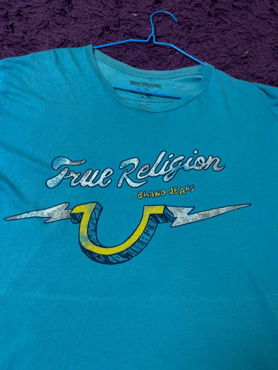 True Religion Y2K Big Print Blue T-Shirt True Religion Logo Vintage Size US XL / EU 56 / 4 - 6 Thumbnail
