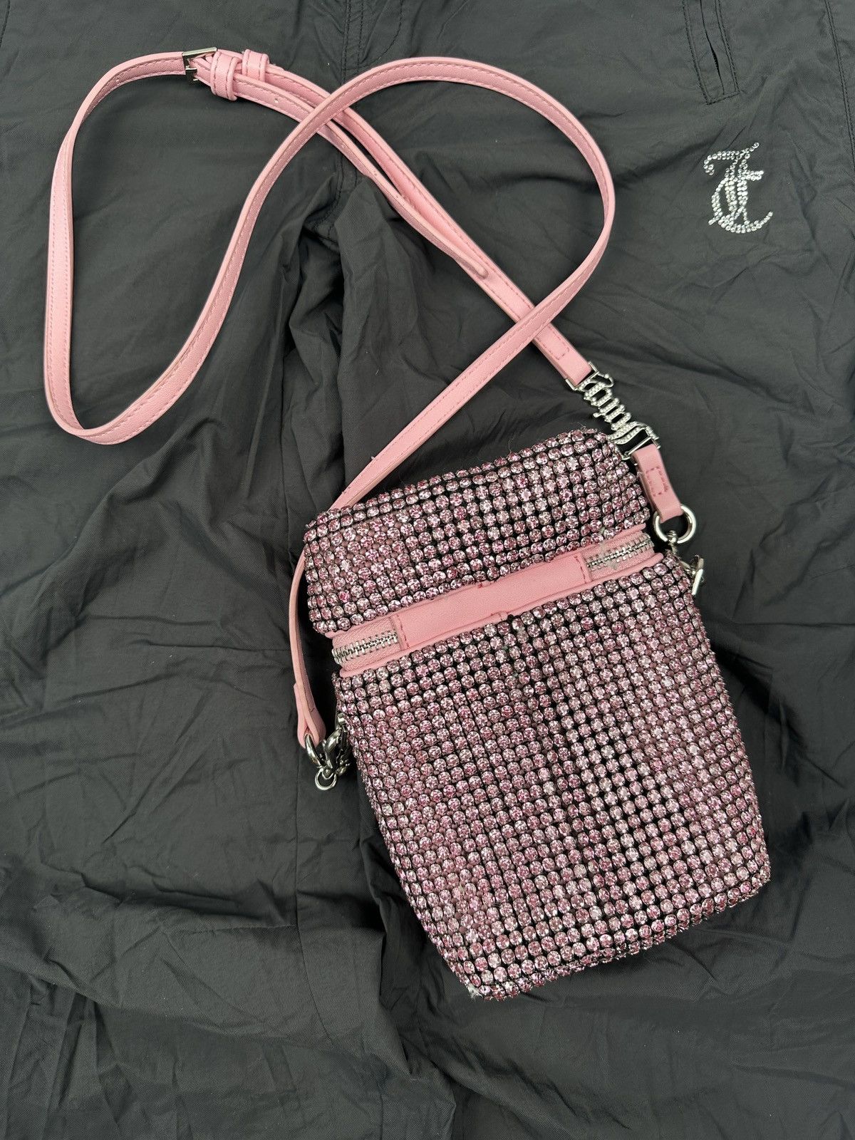 Juicy Couture JUICY COUTURE Melanie Diamante Crystal Pink Crossbody Bag Size ONE SIZE - 8 Thumbnail