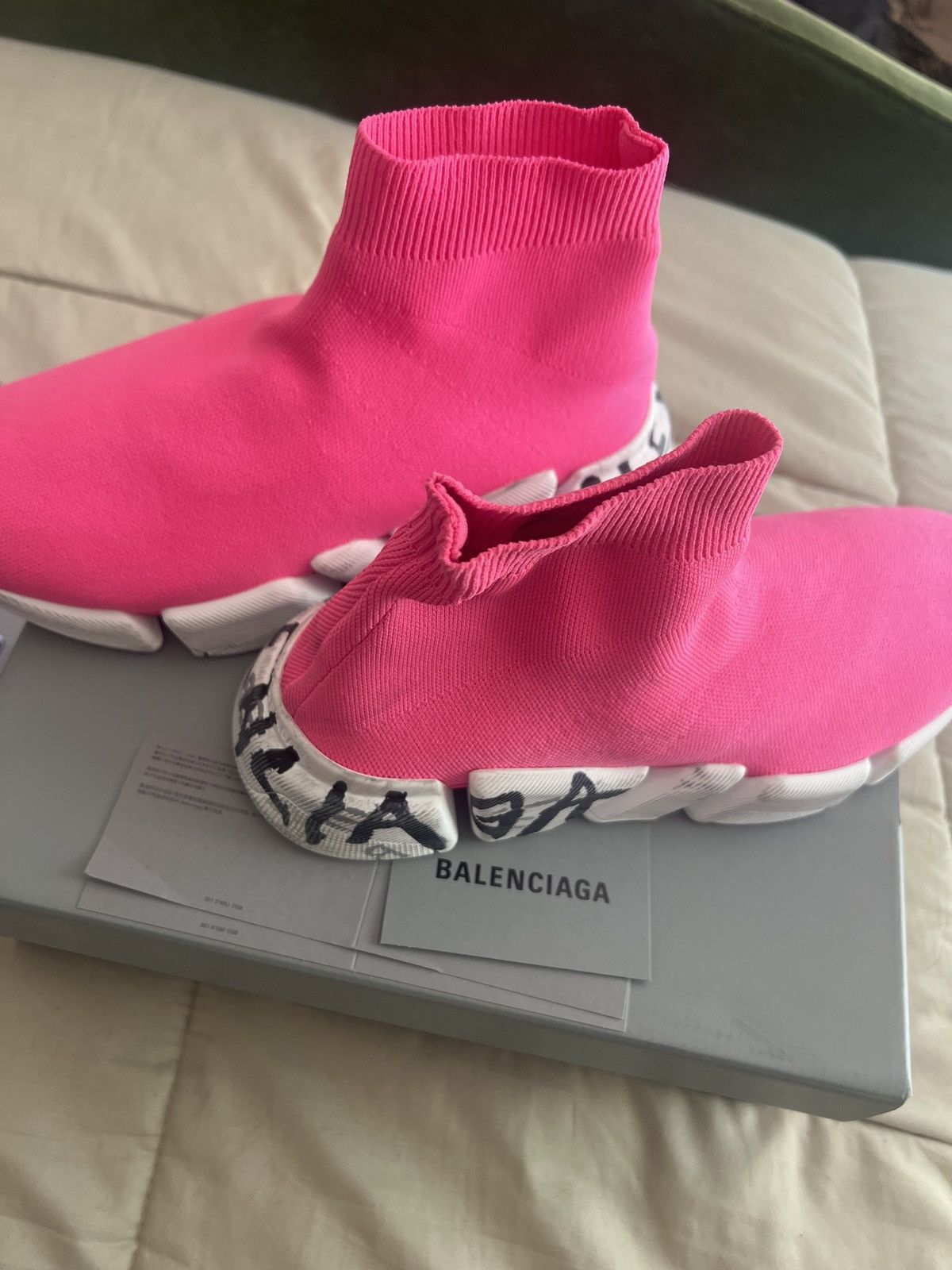 Balenciaga Balenciaga Speed 2.0 Graffiti-Printed Sock Sneaker Size US 11 / IT 41 - 3 Thumbnail