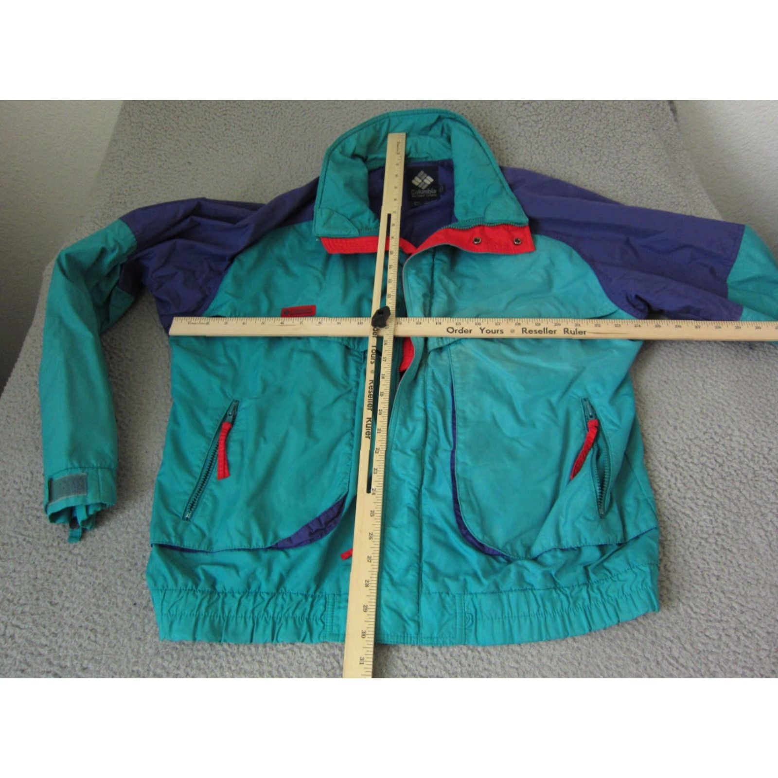 Vintage VINTAGE Columbia Jacket Mens Large Blue Windbreaker Full Zip All Seasons Regular Style Logo Navy? Size US L / EU 52-54 / 3 - 7 Thumbnail