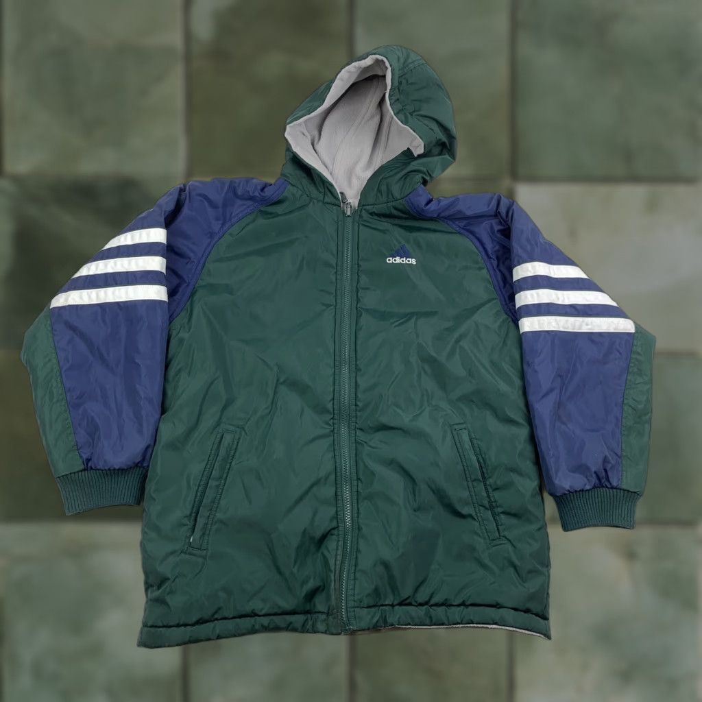 Adidas VINTAGE adidas Jacket Reversible Puffer Jacket Adult Medium Green Navy 90s Men Size US M / EU 48-50 / 2 - 1 Thumbnail