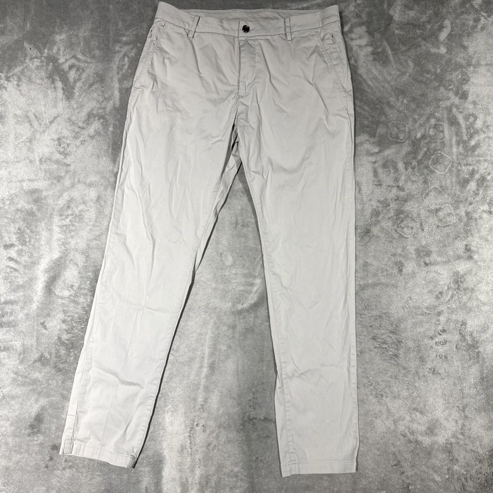 Vintage Birddogs Pants Mens 34x31 34x32 Gray Chino Stretch Lightweight Flat Front Straight Leg Logo Embroidered Zip Casual Wearable Robust Comfort Mens Size US 34 / EU 50 - 2 Thumbnail