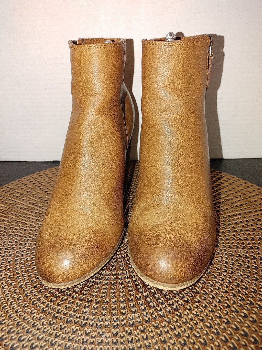 Nordstrom BP Brass Plum Leather Ankle Booties Size 8M Size US 8 / IT 38 - 2 Thumbnail