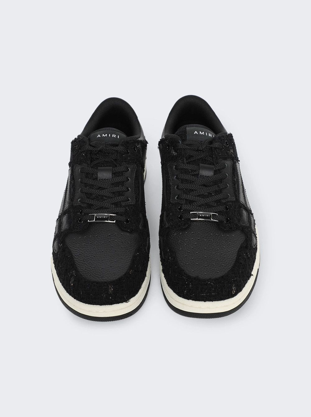 Amiri o1mle0326 Boucle Skelton Low-Top Sneakers in Black Size US 15 / EU 48 - 5 Thumbnail