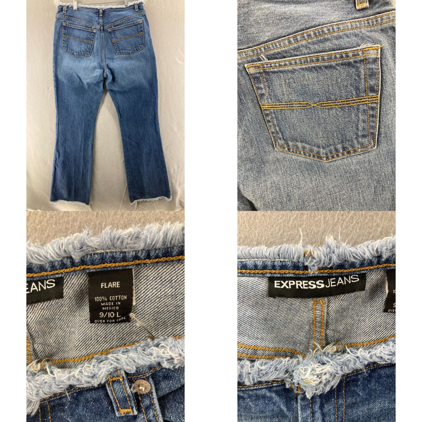 Express Express Jeans Womens 9/10 Low Rise Bootcut Denim Jeans Blue 90s Vintage Y2K Size 30" / US 8 / IT 44 - 8 Thumbnail