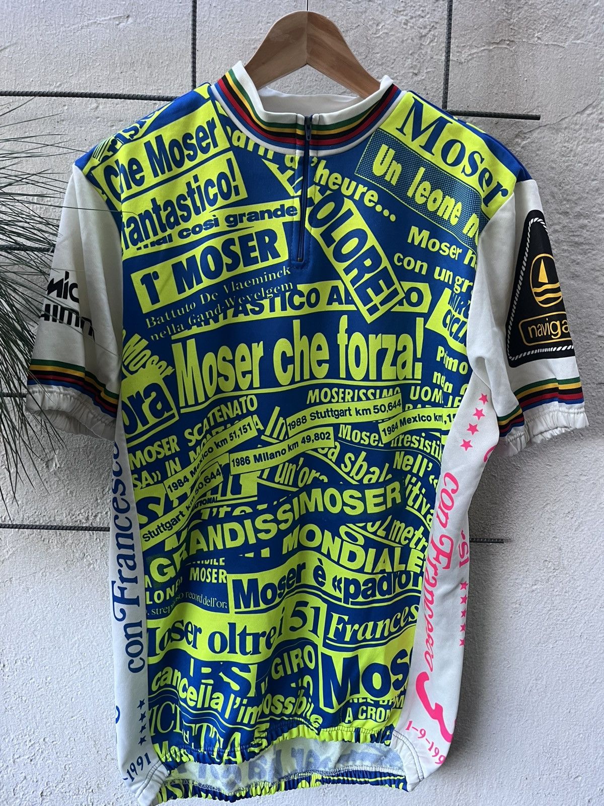 Vintage Vintage Bicycle italian Jersey Francesco Moser Size US XL / EU 56 / 4 - 2 Thumbnail