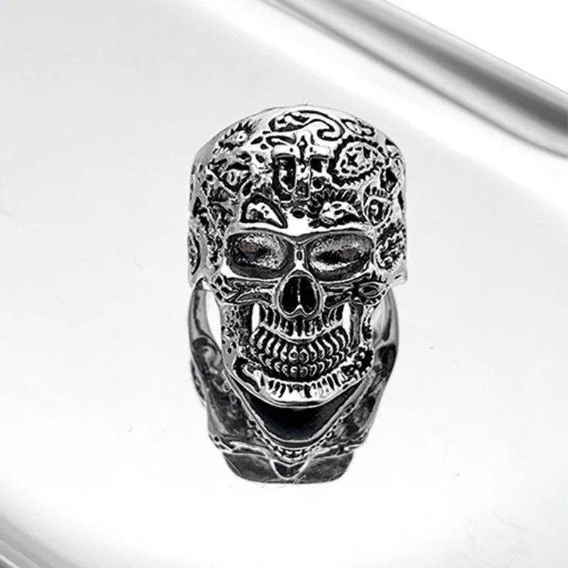 Japanese Brand × Jewelry × Vintage Cross Tatoo Skull Ring Size ONE SIZE - 4 Thumbnail