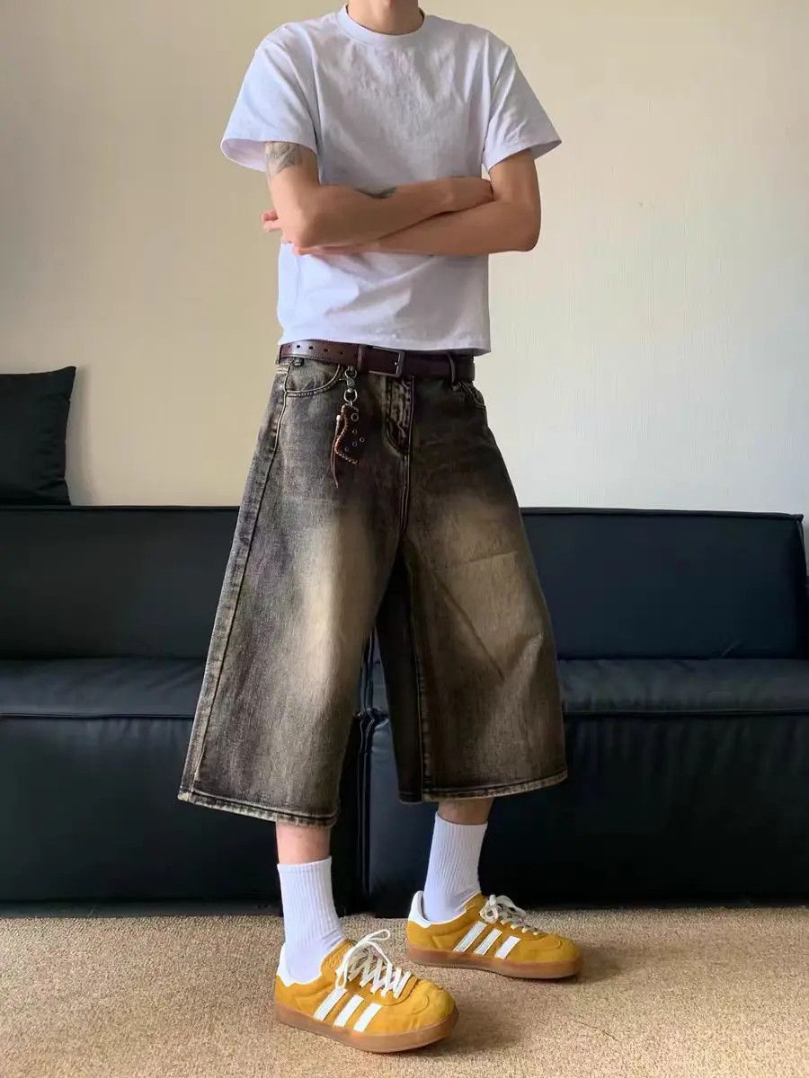 Designer × Japanese Brand × Vintage Vintage wide leg washed straight casual shorts Size US 28 / EU 44 - 1 Thumbnail