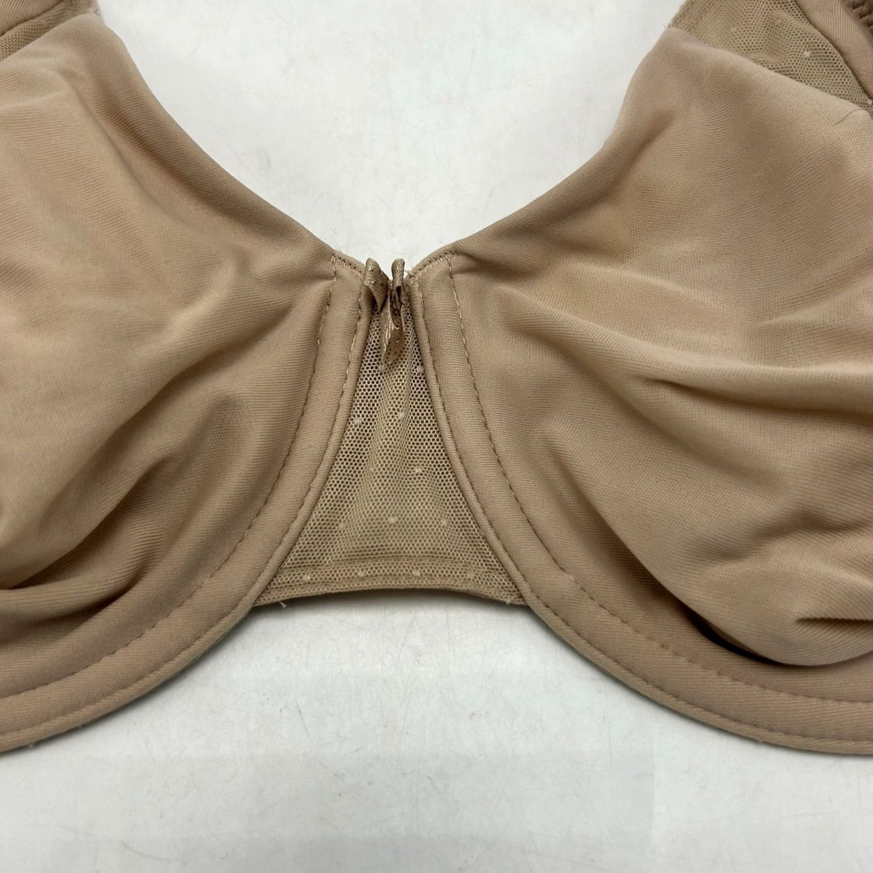 Vintage Wacoal Bra Womens 38D Balconette Underwired Unlined Retro Chic Beige 855139 Size ONE SIZE - 3 Thumbnail
