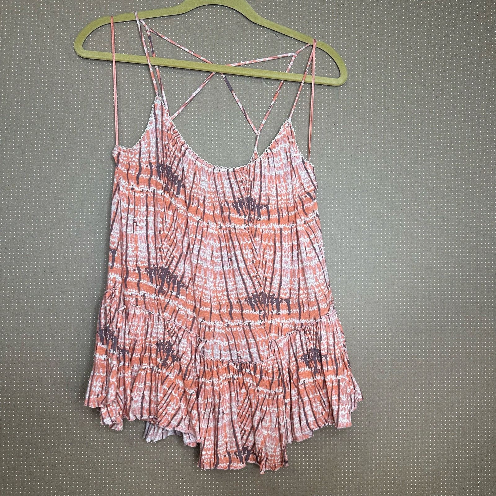 Free People Free People Sierra crisscross tank orange womens small Size S / US 4 / IT 40 - 1 Thumbnail