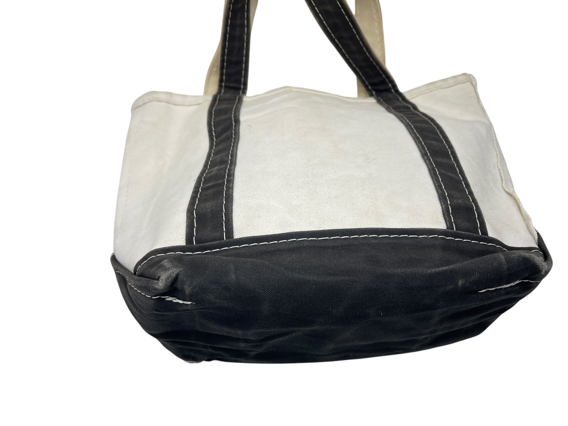 L.L. Bean L.L.Bean Boat and Tote Small Canvas Bag Navy Trim USA Made Size ONE SIZE - 7 Thumbnail
