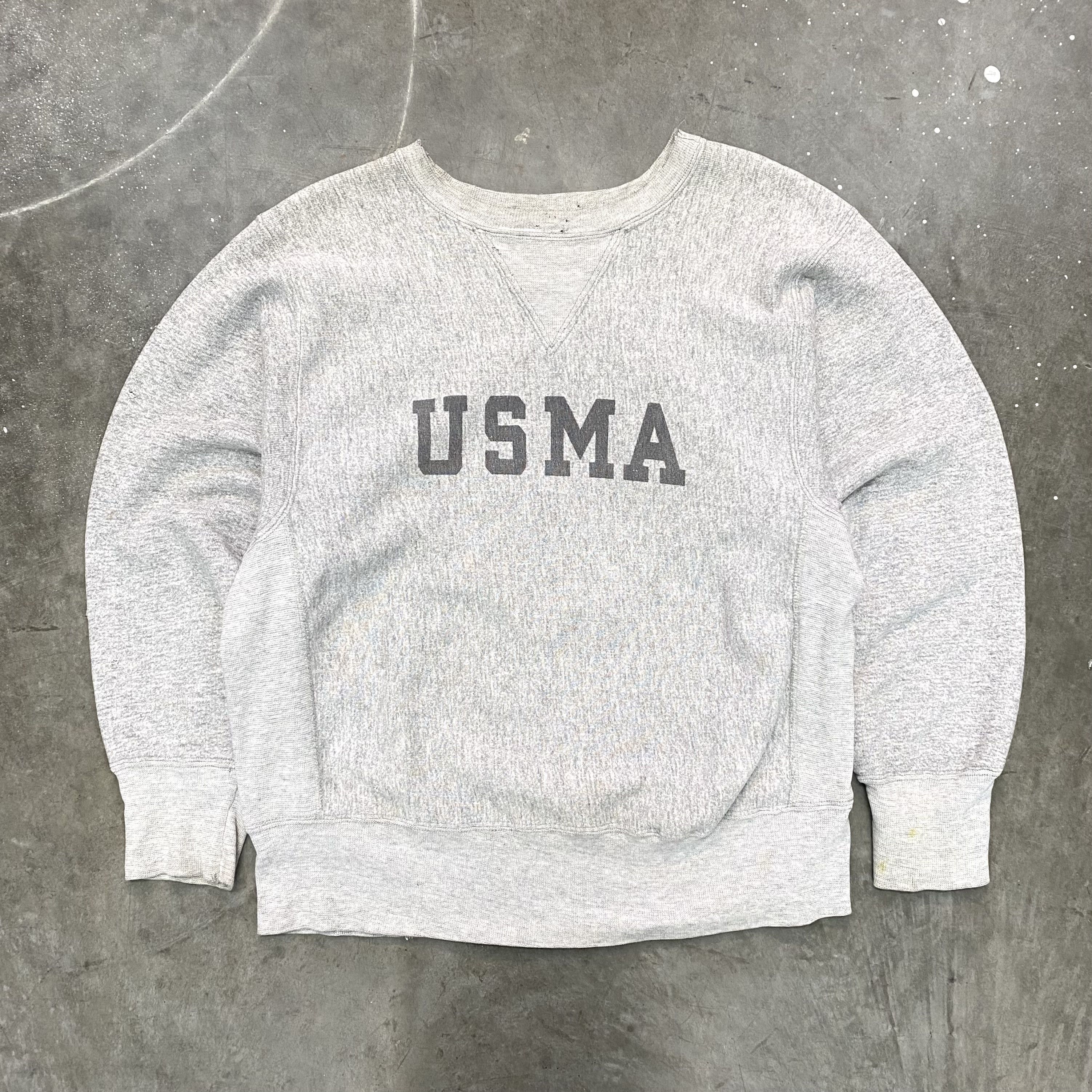 image of VTG 80's Champion Reverse Weave Warm Up Usma Sweatshirt in Heaher Gray, Men's (Size Medium)