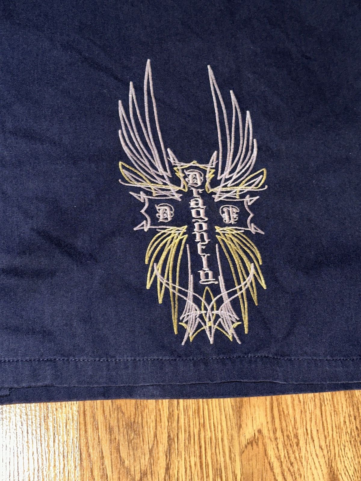 Dragonfly × Vintage Y2K Vtg DRAGONFLY Pinstriping Style Cuban Havana Work Shirt Size US L / EU 52-54 / 3 - 6 Thumbnail