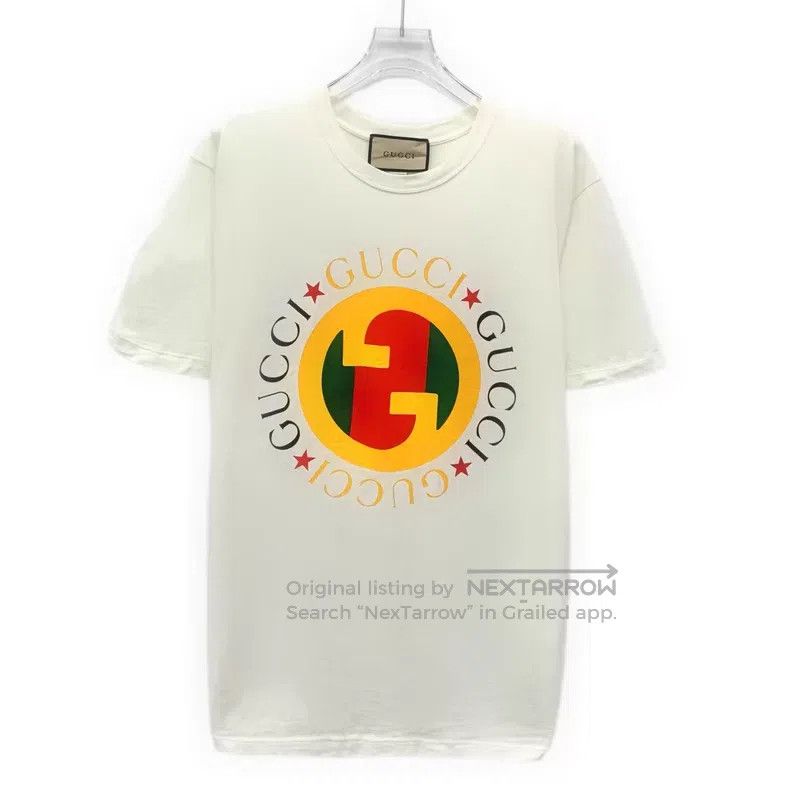Gucci Gucci White logo letter logo printed cotton round-neck sho Size US S / EU 44-46 / 1 - 1 Thumbnail