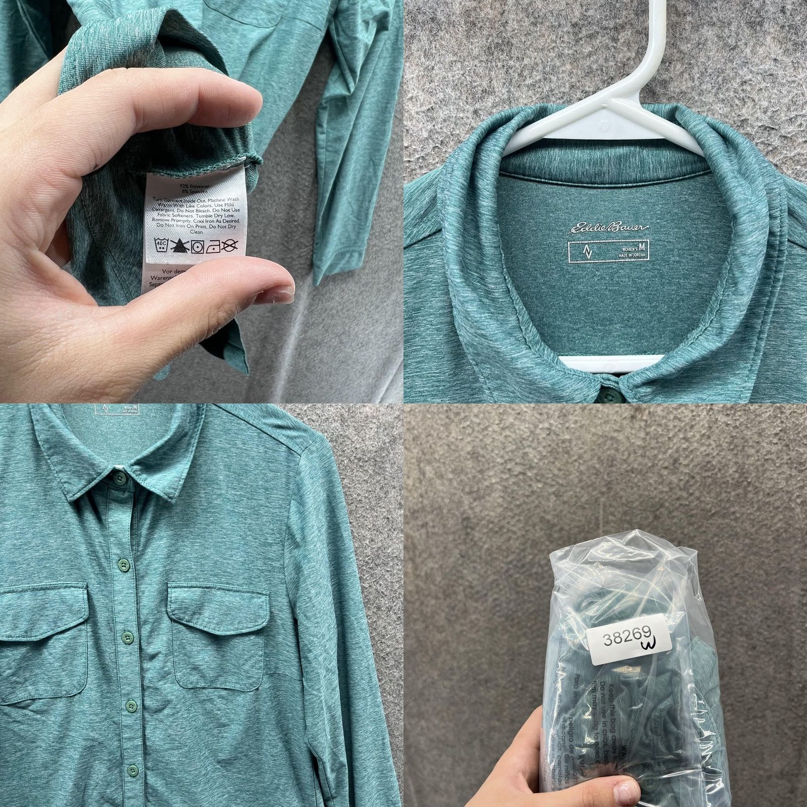 Eddie Bauer Eddie Bauer Shirt Womens Medium Green Button Front Pockets Long Sleeve Top Size M / US 6-8 / IT 42-44 - 8 Thumbnail