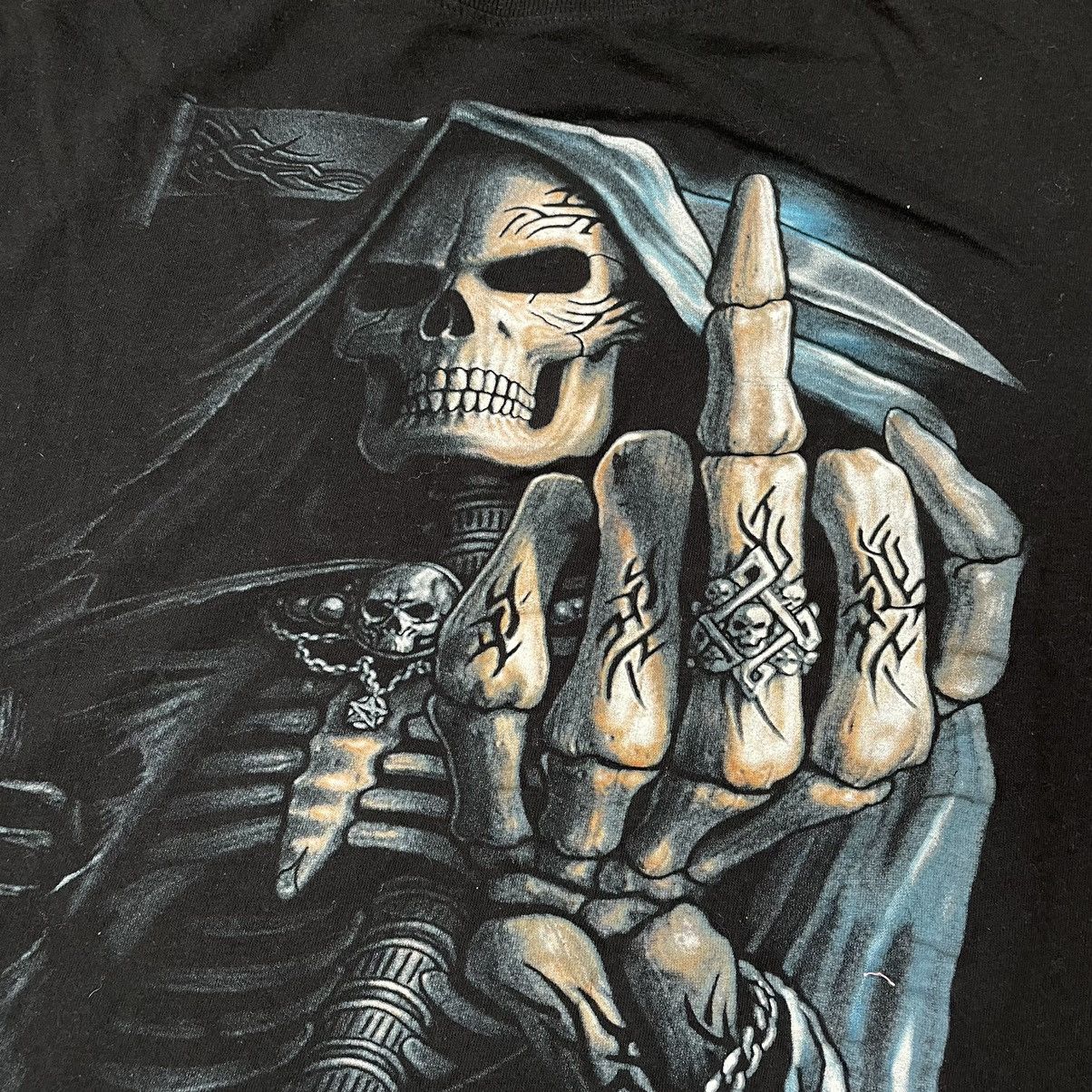 Vintage Vintage 00s Graphic Tee Dark Horror Abstract Grunge Faded M Size US M / EU 48-50 / 2 - 5 Thumbnail